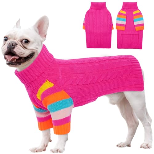 OUOBOB Hundepullover Medium, Pullover Mittlere Hunde Weihnachten, Mittelgroße Hundepullover für Hunde Mädchen Jungen, Rollkragenpullover Haustier Pullover für mittelgroße Hunde, Herbst Hundepullover, von OUOBOB