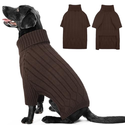 OUOBOB Hundepullover für extra große Hunde, warmer Winterpullover für Hunde, Mädchen, Jungen, Rollkragenpullover, Weihnachtspullover, Haustier-Sweatshirt, Kleidung, Outfit, gestrickt, Labrador (Braun, OUOBOB Hundepullover für extra große Hunde, warmer Winterpullover für Hunde, Mädchen, Jungen, Rollkragenpullover, Weihnachtspullover, Haustier-Sweatshirt, Kleidung, Outfit, gestrickt, Labrador (Braun, von OUOBOB