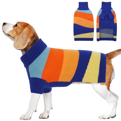 OUOBOB Hundepullover, Pullover für große Hunde, Rollkragenpullover für große Rassen, Haustier-Sweatshirt, Strickwaren für Corgi, Pitbulls, britische Bulldogge, Mops, Größe L OUOBOB Hundepullover, Pullover für große Hunde, Rollkragenpullover für große Rassen, Haustier-Sweatshirt, Strickwaren für Corgi, Pitbulls, britische Bulldogge, Mops, Größe L von OUOBOB
