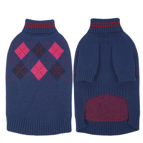 OUOBOB Hundepullover für mittelgroße Hunde, warmer Winterpullover, Rollkragen-Strickpullover mit Ärmeln, weiches, dehnbares Sweatshirt für Jungen und Mädchen, Winterspaziergänge, Urlaub, Fotoshootings von OUOBOB