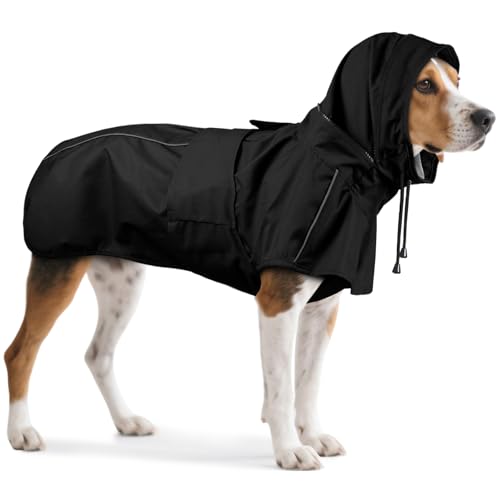 OUOBOB Hunderegenmantel XL, wasserdichte Regenjacke für Hunde mit Kapuze und Loch für die Leine, Reflektstreifen, ideal für regnerische Spaziergänge, Wandern, Labrador & Golden Retriever, Deutscher OUOBOB Hunderegenmantel XL, wasserdichte Regenjacke für Hunde mit Kapuze und Loch für die Leine, Reflektstreifen, ideal für regnerische Spaziergänge, Wandern, Labrador & Golden Retriever, Deutscher von OUOBOB