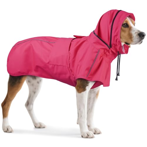 OUOBOB Hunderegenmantel XL, wasserdichte Regenjacke für Hunde mit Kapuze und Loch für die Leine, Reflektstreifen, ideal für regnerische Spaziergänge, Wandern, Labrador & Golden Retriever, Deutscher OUOBOB Hunderegenmantel XL, wasserdichte Regenjacke für Hunde mit Kapuze und Loch für die Leine, Reflektstreifen, ideal für regnerische Spaziergänge, Wandern, Labrador & Golden Retriever, Deutscher von OUOBOB