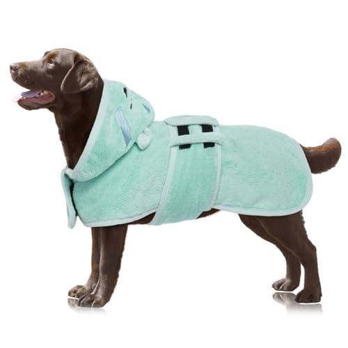 OUOBOB Hundetrocknungsmantel, Hundemantel zum Trocknen von Hunden, rosa Hundetücher für große Hunde, Mikrofaser Hunderobe mit Kapuze für verstellbare Bauchgurte für Golden Retriever, Labrador 2XL OUOBOB Hundetrocknungsmantel, Hundemantel zum Trocknen von Hunden, rosa Hundetücher für große Hunde, Mikrofaser Hunderobe mit Kapuze für verstellbare Bauchgurte für Golden Retriever, Labrador 2XL von OUOBOB
