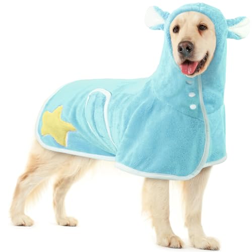 OUOBOB Saugfähiger Hunde-Bademantel von OUOBOB