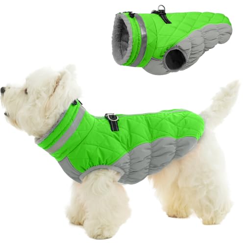 OUOBOB Warme Hundejacken für kleine Hunde, wasserdichter Hundemantel mit integriertem Geschirr, Reißverschluss, Fleecefutter für kaltes Wetter, Winterkleidung für kleine Haustiere, Shih Tzu, Yorkshire OUOBOB Warme Hundejacken für kleine Hunde, wasserdichter Hundemantel mit integriertem Geschirr, Reißverschluss, Fleecefutter für kaltes Wetter, Winterkleidung für kleine Haustiere, Shih Tzu, Yorkshire von OUOBOB