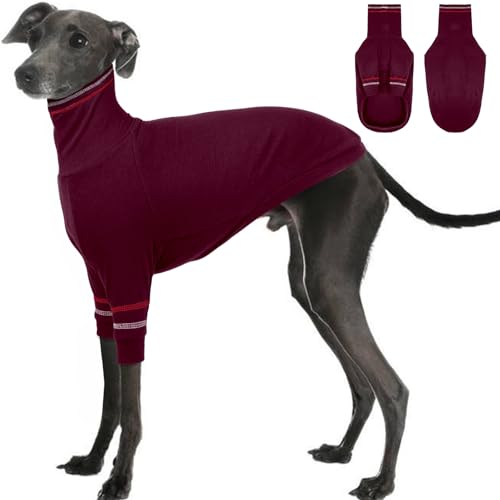 OUOBOB Windhund-Hundepullover, italienischer Windhundmantel für große Hunde, Whippet-Pullover, Rollkragen, dehnbares Strick-Sweatshirt, Windhunde, Thermokleidung, Pyjama, Windhunde, Overall für kaltes von OUOBOB