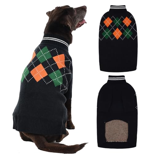 OUOBOB XXXL Hundepullover Winter Warmer Pullover Rollkragen Strick Hund Weihnachtspullover mit Ärmeln Weich Dehnbar Sweatshirt für Jungen Mädchen Hunde Winterspaziergänge Urlaub Fotoshootings von OUOBOB