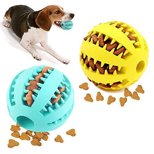 OUOQI 2 Stück Hunde Ball Klein,Hundespielzeug Ball,Hunde Zahnpflege Ball,Ball Fuer Hunde Hundespielzeug Ball Unzerstoerbar,aus Naturgummi Hunde Spiel Ball,Hundespielzeug kleine Hunde(5cm) von OUOQI