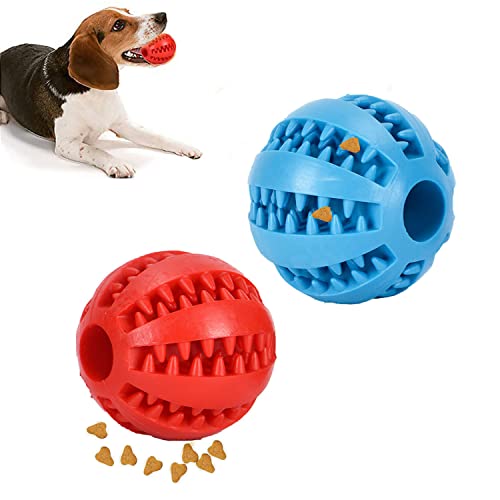 OUOQI 2 Stück Hunde Ball Klein,Hundespielzeug Ball,Hunde Zahnpflege Ball,Ball Fuer Hunde Hundespielzeug Ball Unzerstoerbar,aus Naturgummi Hunde Spiel Ball,Hundespielzeug kleine Hunde(6cm) von OUOQI