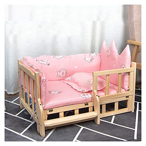 OURECO Haustierbett mit Kopfstütze Winterwarmes Hundebett mit Geländer und Treppe Katzenbett abnehmbar und waschbar mit Decke Sommermatte Beißspielzeug für Katzen und Hunde unter 44kg OURECO Haustierbett mit Kopfstütze Winterwarmes Hundebett mit Geländer und Treppe Katzenbett abnehmbar und waschbar mit Decke Sommermatte Beißspielzeug für Katzen und Hunde unter 44kg von OURECO