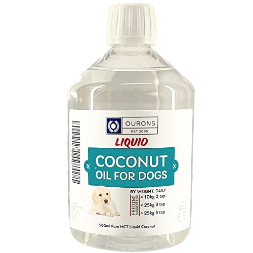 Flüssiges Kokosnuss-MCT-Öl für Hunde - 500ml Lebensmittelgrad MCT 60/40 von OURONS