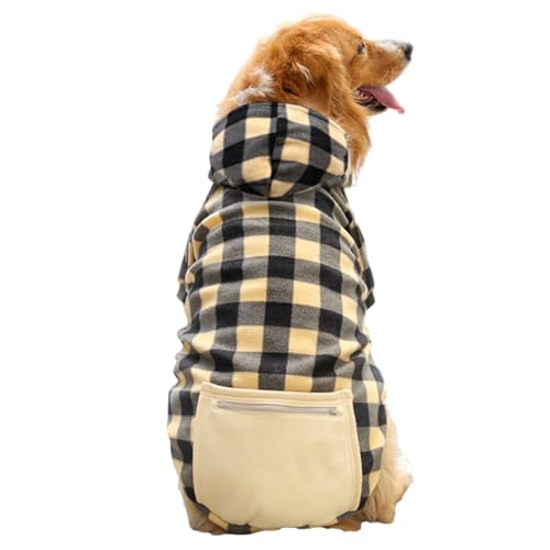 OUSHOP Fleece-Hunde-Kapuzenpullover Hundepullover Warme Weiche Jacke für Kalte Winter-Hundemäntel Kapuzen-Sweatshirt mit Tasche,2,L von OUSHOP