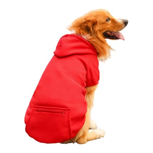 OUSHOP Fleece-Hunde-Kapuzenpullover Hundepullover Warme Weiche Jacke für Kalte Winter-Hundemäntel Kapuzen-Sweatshirt mit Tasche,8,S von OUSHOP