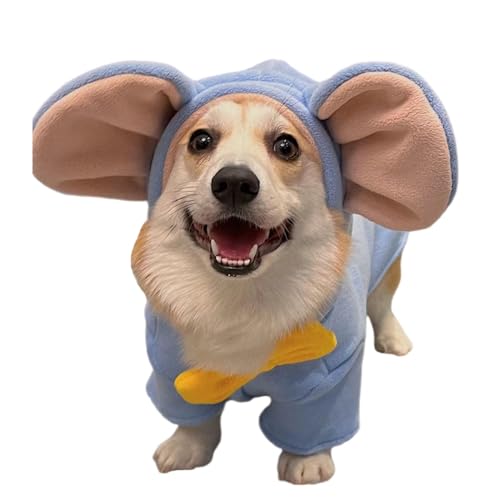OUSHOP Hunde Hoodie Niedlichen Warme Bekleidung Fleece Sweater Mantel für Kleine Mittel Hunde Katzen,Blau,XXL von OUSHOP