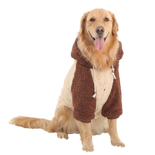 OUSHOP Verdickter Hunde-Kapuzenpullover für Große Hunde Haustier Süße Plüschjacke Winter-Fleece Warmes Sweatshirt Kaltes Wetter,6XL von OUSHOP