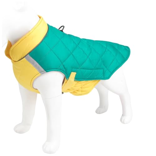 OUSHOP Warmer Hundemantel Hunde-Winterjacke mit Reflektierendem Streifen und Doppeltem D-Ring für Kleine Mittelgroße Große Hunde,Grün,5XL von OUSHOP