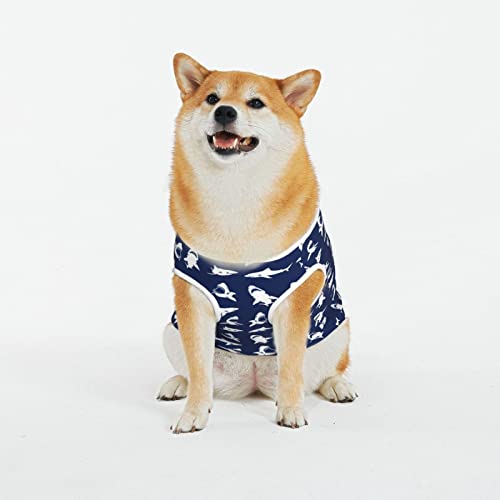 Hunde-Shirt, Haifischmuster mit verschiedenen Gesten, Sommer, weich, atmungsaktiv, Hunde-T-Shirt, ärmellose Weste für große Hunde, Größe XL - 5XL Hunde-Shirt, Haifischmuster mit verschiedenen Gesten, Sommer, weich, atmungsaktiv, Hunde-T-Shirt, ärmellose Weste für große Hunde, Größe XL - 5XL von OUSIKA