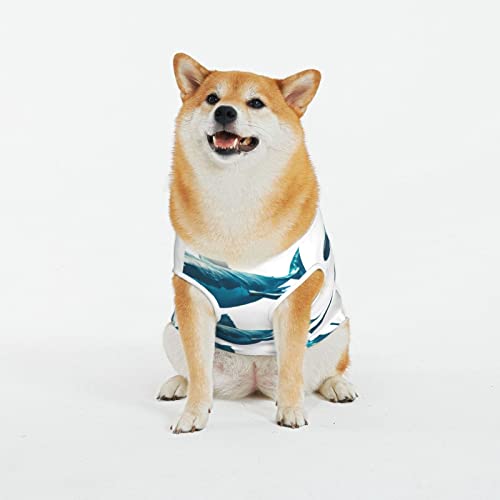 Hunde-Shirt, Sommer, weich, atmungsaktiv, ärmellos, für große Hunde, Größe XL, Blau von OUSIKA