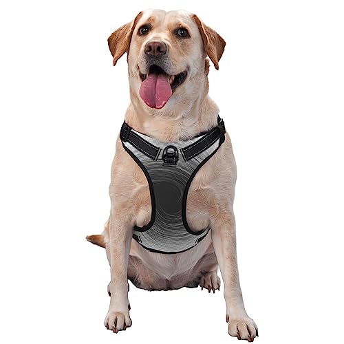Hundegeschirr für große Hunde, verstellbar, reflektierend, Schwarz von OUSIKA