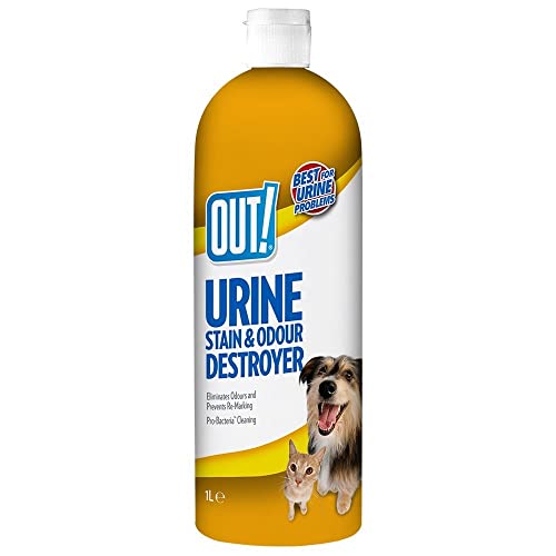 OUT! Urinflecken- und Geruchszerstörer für Haustiere | Enzymatischer Probakterienreiniger - 1 Liter von OUT!