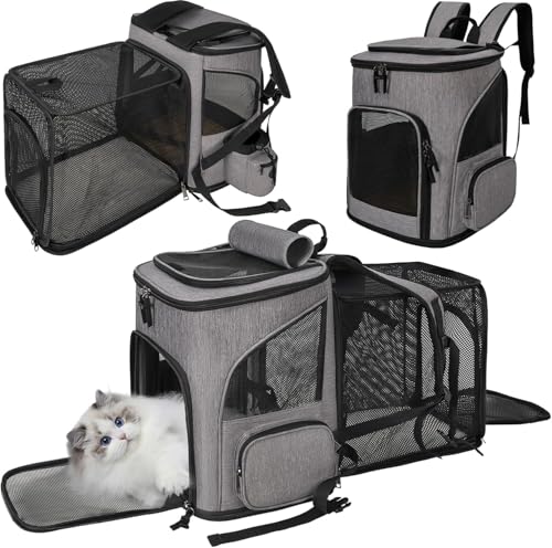 OUUTMEE für Katzen und kleine Hunde, Haustier-Rucksack, Katzen- und Hundetragetasche, erweiterbares, faltbares Netzfenster, schwarz OUUTMEE für Katzen und kleine Hunde, Haustier-Rucksack, Katzen- und Hundetragetasche, erweiterbares, faltbares Netzfenster, schwarz von OUUTMEE