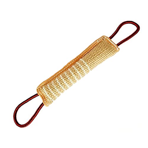 OUYOXI Pet Products Durable Dog Tug Toy 2 Strong Handles Interactive Pet Toys for Small Large Dogs Jute Bite Pillow Puppy Training Play Game (Color : Yellow, Size : ONE Size) (Yellow ONE Size) von OUYOXI