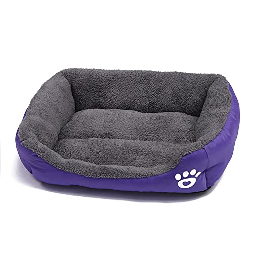 OUYUNKKA Hundebett Hundekissen (2XL, 95 x 72 cm) Viereckig Lila Hundesofa für Mittelgroße und Kleine Hunde und Katzen, Flauschig Weich Katzenbett Katzenkissen Hundebett für Französische Bulldogge von OUYUNKKA