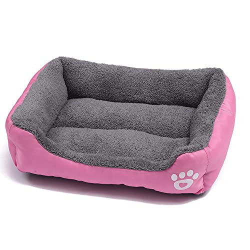 OUYUNKKA Hundebett Hundekissen (2XL, 95 x 72 cm) Viereckig Rosa Hundesofa für Mittelgroße und Kleine Hunde und Katzen, Flauschig Weich Katzenbett Katzenkissen Hundebett für Französische Bulldogge von OUYUNKKA