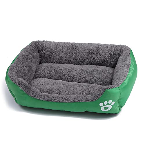 OUYUNKKA Hundebett Hundekissen (L, 66 x 50 cm) Viereckig Gras-Grün Hundesofa für Mittelgroße und Kleine Hunde und Katzen, Flauschig Weich Katzenbett Katzenkissen Hundebett für Französische Bulldogge von OUYUNKKA