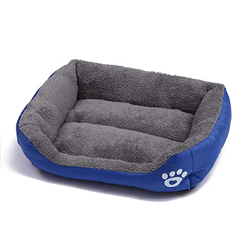 OUYUNKKA Hundebett Hundekissen (M, 54 x 42 cm) Viereckig Saphir Hundesofa für Mittelgroße und Kleine Hunde und Katzen, Flauschig Weich Katzenbett Katzenkissen Hundebett für Französische Bulldogge von OUYUNKKA