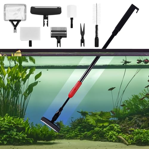 OUZHOU Aquarium-Reinigungsset, 7-in-1 Aquarium-Reinigungsset mit langem Teleskopgriff, Reinigungsbürste, Schaber, Fischnetz, Kies, Sandrechen, Wasserpflanzen-Clips, multifunktionaler Glasreiniger für OUZHOU Aquarium-Reinigungsset, 7-in-1 Aquarium-Reinigungsset mit langem Teleskopgriff, Reinigungsbürste, Schaber, Fischnetz, Kies, Sandrechen, Wasserpflanzen-Clips, multifunktionaler Glasreiniger für von OUZHOU