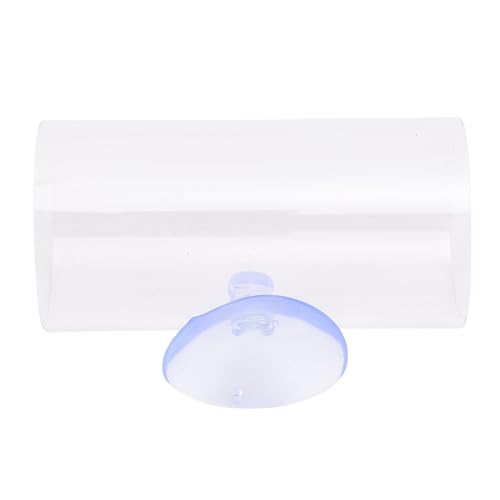Betta Fischtunnel Premium -Kunststoff -Röhre für Ideale Betta -Fische, Klare Betrachtungserlebnis, Einfache Installation mit Saugnapfbecher (S) von OVAQUIXI