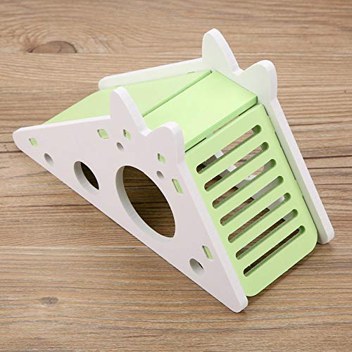 Hamster Haus Klettern Treppen Spielzeug Arbeit Holz Hamster Spielzeug Spaß Übung für Kleine Haustiere Süßes Aussehen (Green) von OVAQUIXI