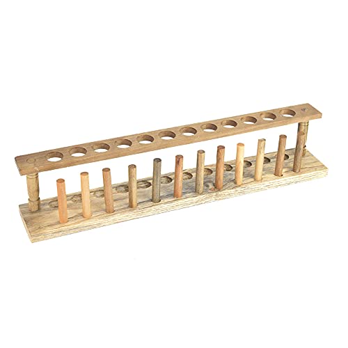 Hochwertiges Holz-Testrohrständer Stabil 8 Loch Chemie-Labor-Werkzeug für Testrohrregal (12-Loch-Holz-Testrohrregal) von OVAQUIXI