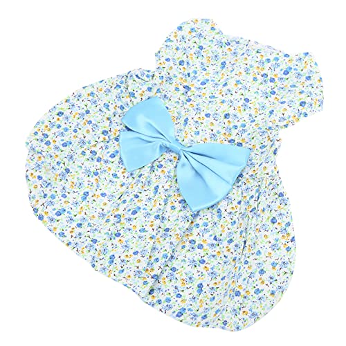 Netter Kleiner Haustierrock mit Bowknot -Prinzessinkleid, Atmungsaktives Weiches Blumenmuster für Welpen, Polyestermaterial (XS) von OVAQUIXI