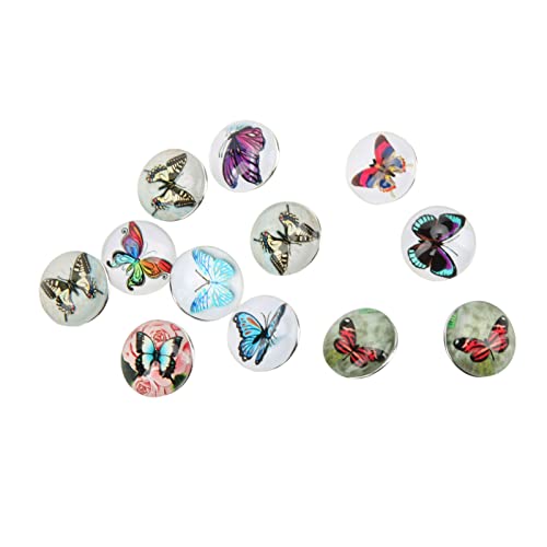 OVAQUIXI 12pcs Schmetterling Glasknöpfe DIY Schmuck Handgefertigte Dekoration für Karten Vasen Wein OVAQUIXI 12pcs Schmetterling Glasknöpfe DIY Schmuck Handgefertigte Dekoration für Karten Vasen Wein von OVAQUIXI