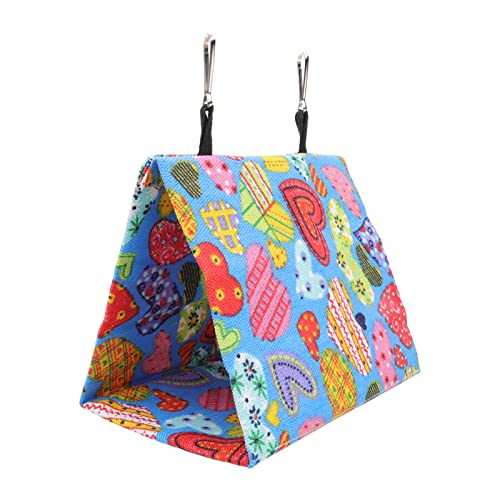 OVAQUIXI Buntes Leinwand Vogelhängezelt für Cockatiel Lovebird, Sichere Papageienhausbett mit Haken, Ideal Zum Ausruhen und Spielen, Geeignete Haustiervögel (17 * 11 * 15 cm) von OVAQUIXI