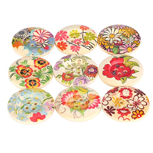 OVAQUIXI Holzfarben Gestalten Blütenknöpfe 100pcs DIY-Kleidungszubehör für Handgefertigte Materialien OVAQUIXI Holzfarben Gestalten Blütenknöpfe 100pcs DIY-Kleidungszubehör für Handgefertigte Materialien von OVAQUIXI