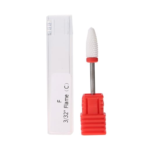 OVAQUIXI Keramik -Nagelbohrer -Bit Set, Maniküre Pediküre Werkzeug mit Feinem Partikeln, 4 Typen Schleifenköpfe für Acrylgelnagellackentfernung, Bequeme Lagerung (Runder Flacher Kopf f) von OVAQUIXI