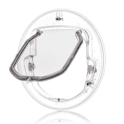 OVAQUIXI Kleine Haustiertür, Katzenklappe mit 4-Wege-Verriegelung, Ideale Kleine Hunde- und Katzentür für Glasfenster, Glasschiebetür von OVAQUIXI