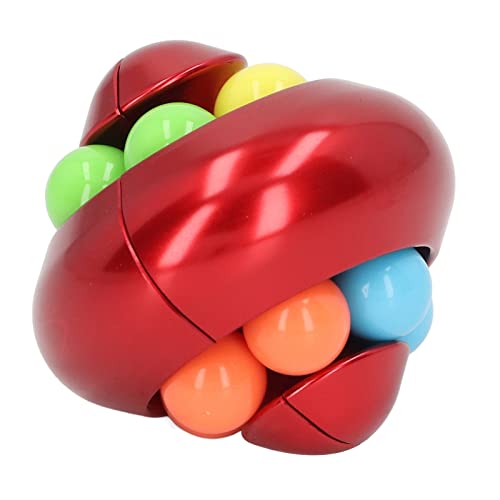 OVAQUIXI Rotationskugel Puzzle Spielzeugspannungsbekämpfung Perlen Rotation Spielzeug für Erwachsene Teenager Handaugenkoordination Im Heimbüro (Rot) von OVAQUIXI