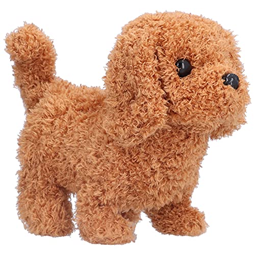 OVAQUIXI Weiches Plüsch Interaktives Hund Spielzeug, Realistischer Elektrischer Haustierhund für, Gehen und Schwanzwedelpuppenspielzeug für 3+ Jahre Alte Szene (Teddy) von OVAQUIXI