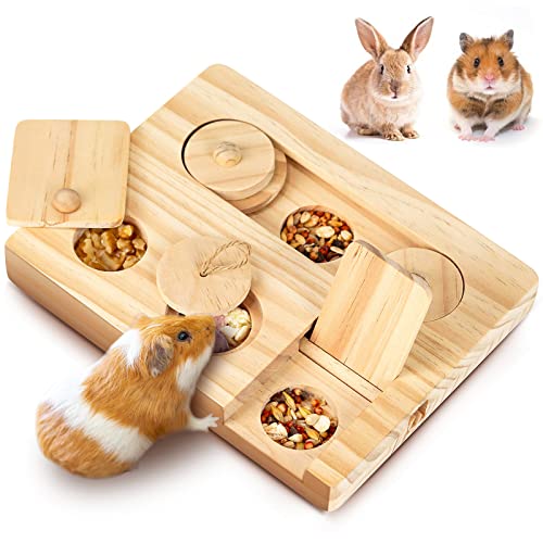Hamster Futtersuche Spielzeug, 6 in 1 Kaninchen Holz Interaktives Bereicherungsspielzeug, Leckerli-Spender für Kleintiere Lustiges Spielzeug, für Meerschweinchen, Hamster, Ratten und Rennmäuse Hamster Futtersuche Spielzeug, 6 in 1 Kaninchen Holz Interaktives Bereicherungsspielzeug, Leckerli-Spender für Kleintiere Lustiges Spielzeug, für Meerschweinchen, Hamster, Ratten und Rennmäuse von OVERTANG