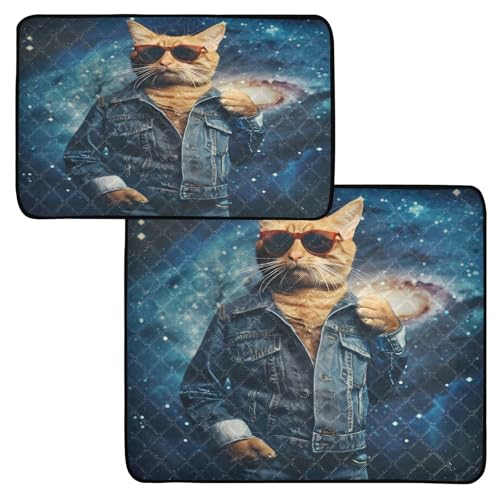 Waschbare Urinierpads für Hunde, dominierende Katzen mit Sonnenbrille, wiederverwendbare Haustier-Pads Waschbare Urinierpads für Hunde, dominierende Katzen mit Sonnenbrille, wiederverwendbare Haustier-Pads von OWFKAY