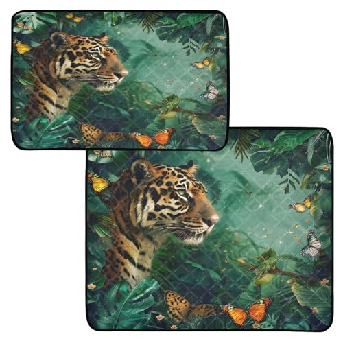 Waschbare Urinierunterlagen für Hunde, Tiger, Schmetterling in tropischen Pflanzen, wiederverwendbare Haustierunterlagen Waschbare Urinierunterlagen für Hunde, Tiger, Schmetterling in tropischen Pflanzen, wiederverwendbare Haustierunterlagen von OWFKAY