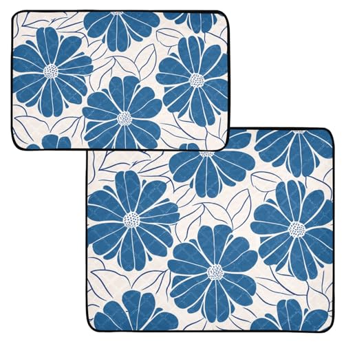 Waschbare Urinierunterlagen für Hunde, Vintage-Stil, blaues Blumenmuster, wiederverwendbare Haustierunterlagen Waschbare Urinierunterlagen für Hunde, Vintage-Stil, blaues Blumenmuster, wiederverwendbare Haustierunterlagen von OWFKAY