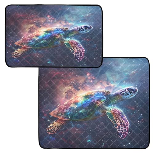 Waschbare Urinierunterlagen für Hunde, kosmische Schildkröte, die durch den Weltraum schwimmt, wiederverwendbare Haustierunterlagen Waschbare Urinierunterlagen für Hunde, kosmische Schildkröte, die durch den Weltraum schwimmt, wiederverwendbare Haustierunterlagen von OWFKAY
