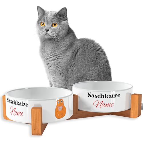 OWLBOOK Naschkatze Orange Futternapf personalisiert Katzennapf mit Wunschtext Fressnapf Katzennapf Keramik mit Bambus Gestell Futterstation Keramik Futternapf Napf Wassernapf für Katze OWLBOOK Naschkatze Orange Futternapf personalisiert Katzennapf mit Wunschtext Fressnapf Katzennapf Keramik mit Bambus Gestell Futterstation Keramik Futternapf Napf Wassernapf für Katze von OWLBOOK