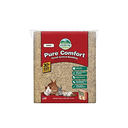 Oxbow Animal Health Pure Comfort Bettwäsche, Kaninchen, Hamster und Meerschweinchen, Hasenzubehör für Katzentoilette, Haustiersicher, 99,9% staubfrei, natürlich, 56 Liter Beutel von Oxbow