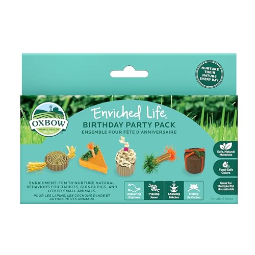 OXBOW Enriched Life Geburtstagsparty-Set, kleines Haustierspielzeug, ideal für Meerschweinchen, Kaninchen und andere Kleintiere von OXBOW